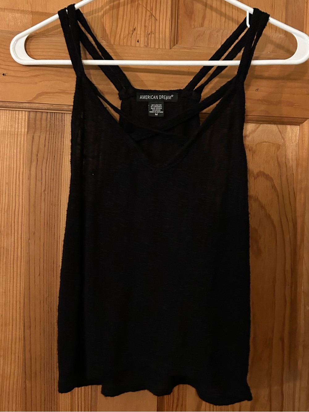 American Dream Black Strappy V-Neck Camisole